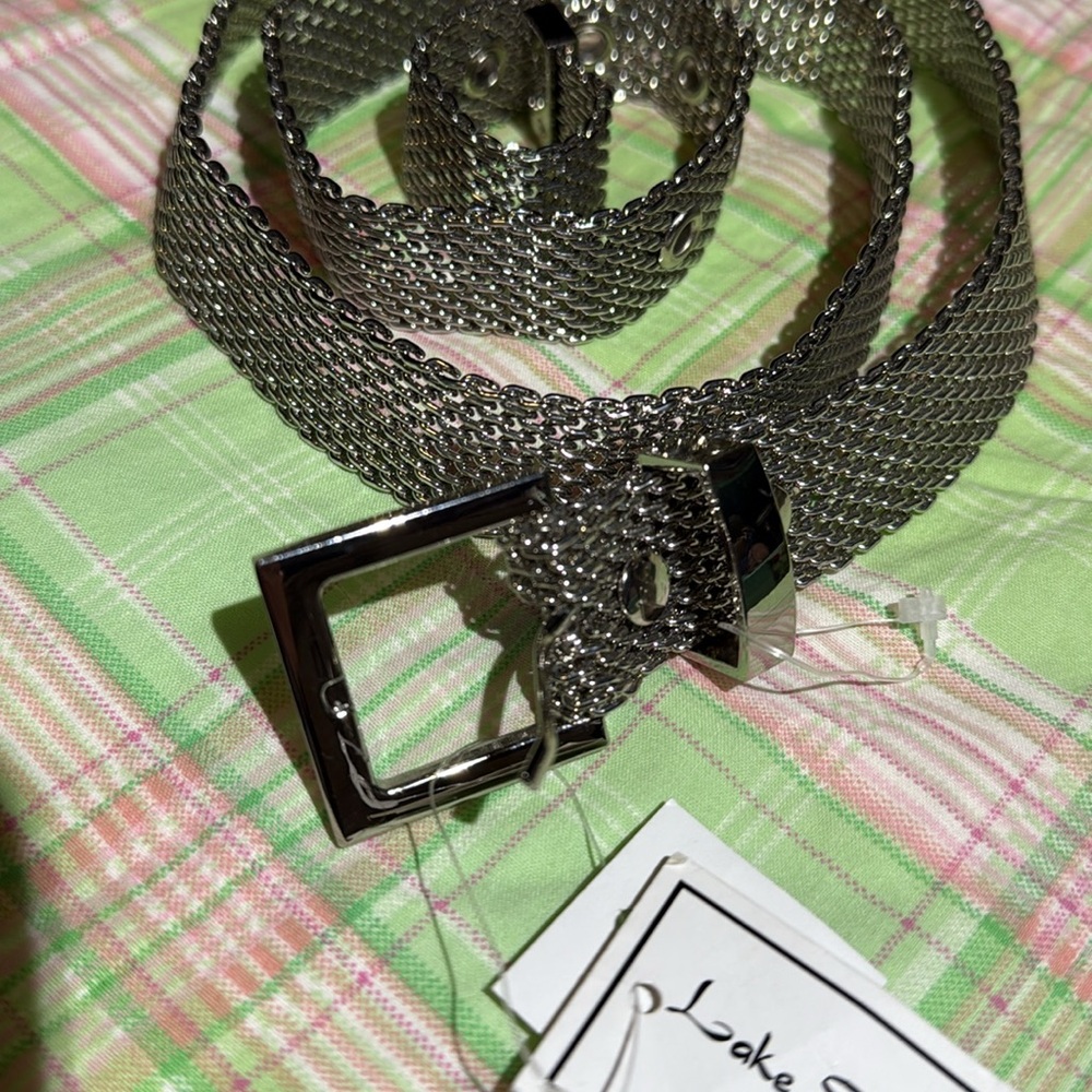 NWT LAKE SHORE DRIVE BELT SILVER S/M